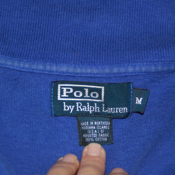 Men's Polo Ralph Lauren Blue Cotton Blend Pullover - Picture 3 of 5